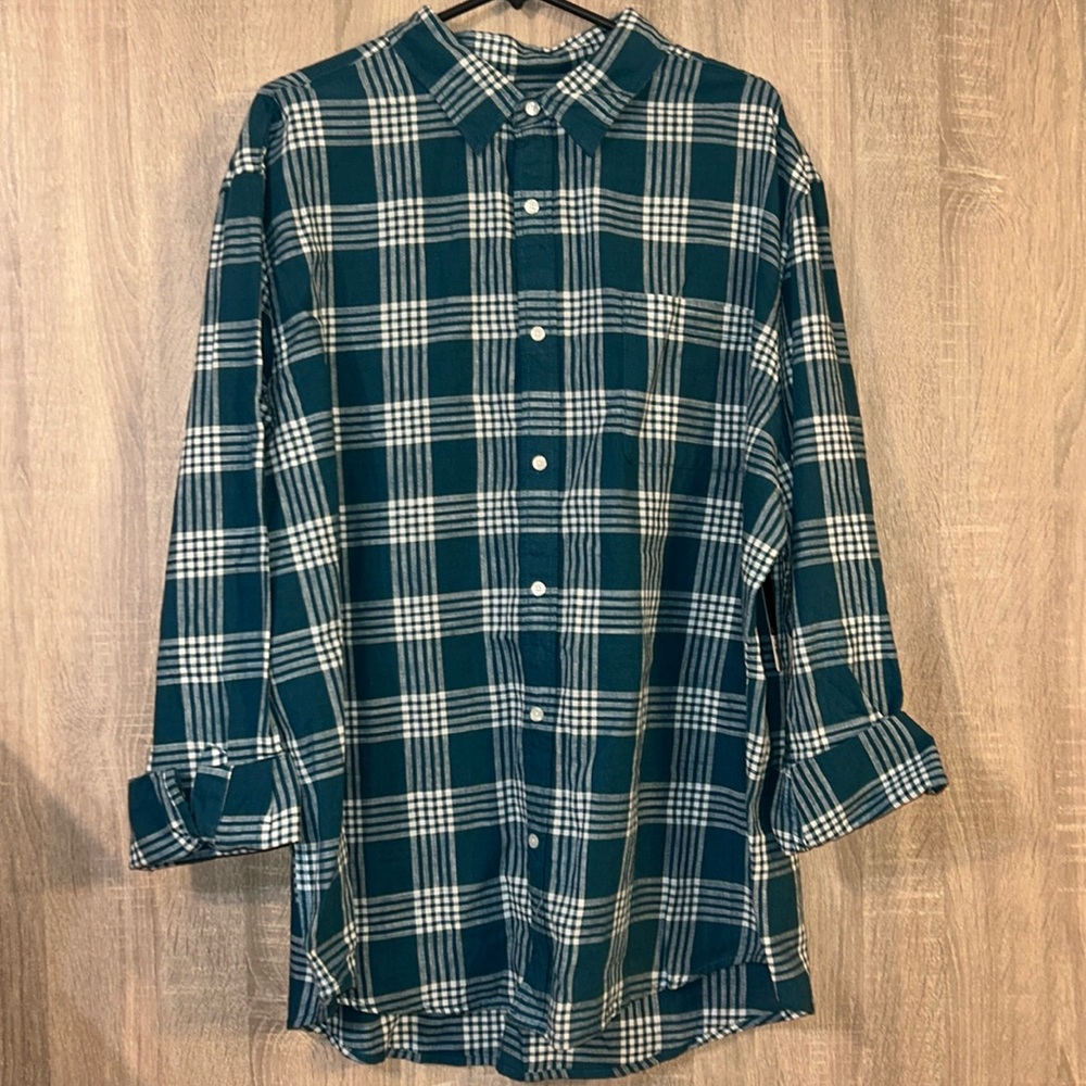 St. John’s Bay men’s long sleeve flannel shirt XXL Cotton Linen Blend